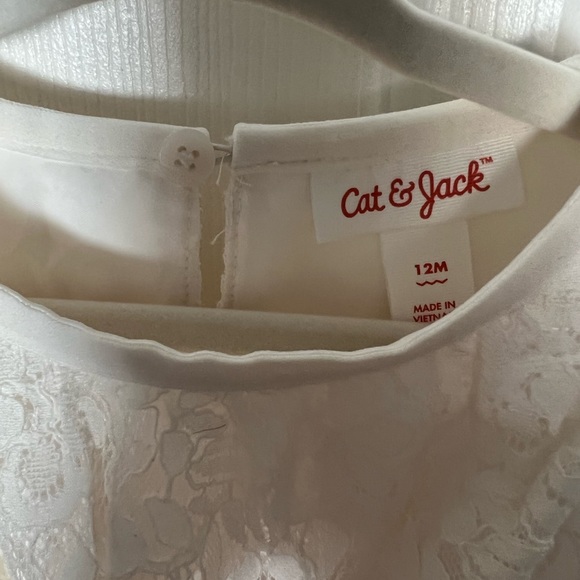 Cat & Jack Infant girls Sz 12 mo, Cream Lace, sleeveless, 2 piece dress NWT - Picture 8 of 10
